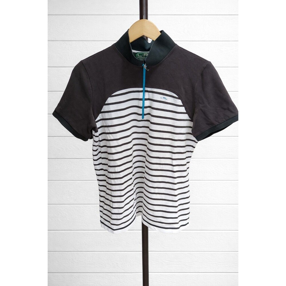 Lauren Active Ralph Lauren Women’s Brown/white 1/4 Zip Polo Size L